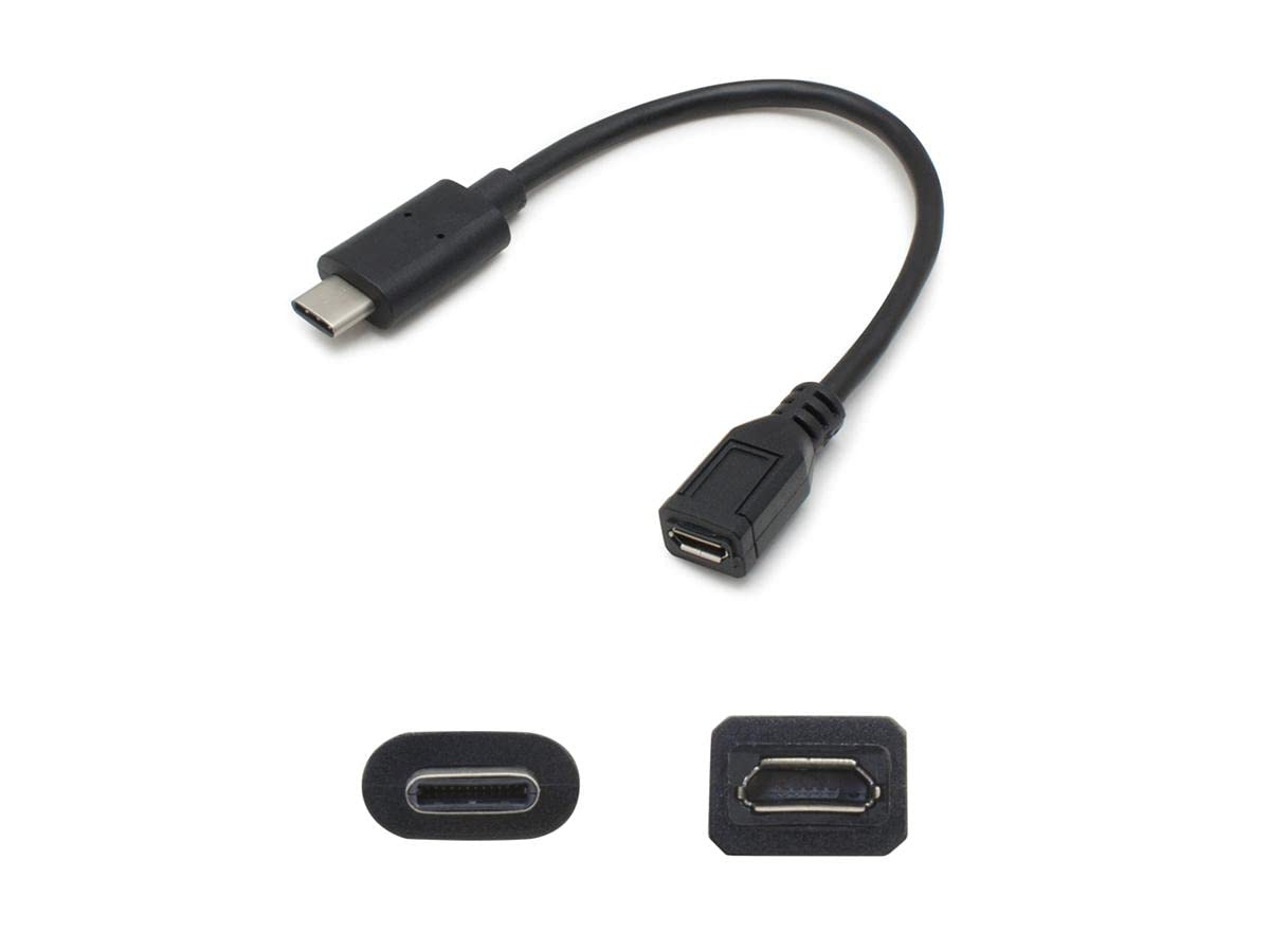 Addon 17Cm (7In) Usb 3.1 Type (C) Male To Micro-Usb 2.0 Female Black Adapter Cab