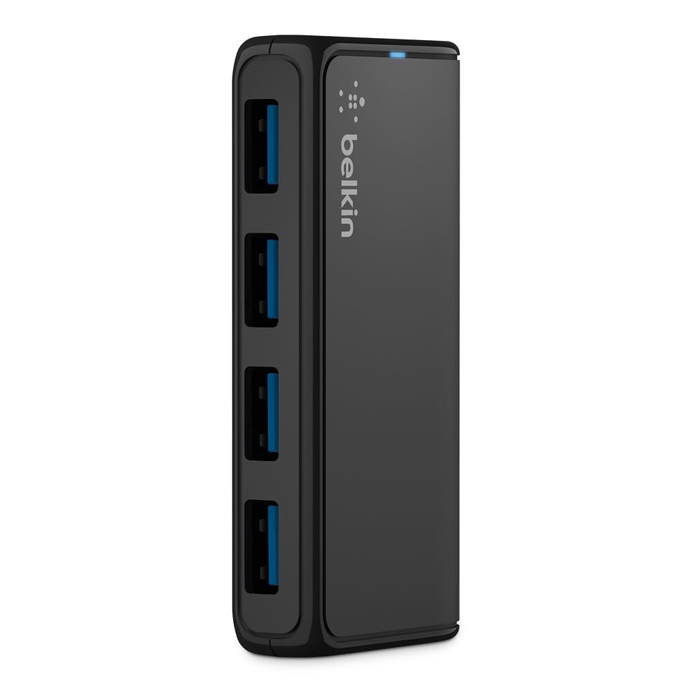 Belkin USB 3.0 Hub with 4 USB Ports - SuperSpeed USB Charging Station - USB Hub 3.0 - USB Adapter for iPhone Charger - USB Split