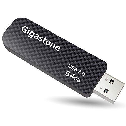 Gigastone Z30 64Gb Usb3.0 Flash Drive, Capless Retractable Design Pen Drive, Carbon Fiber Style, Reliable Performance & Durable