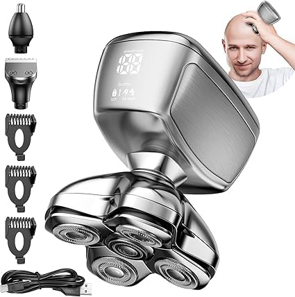 5D Head Shavers For Bald Men   6 In 1 Upgraded Magnetic Head Electric Razor For Men, Wet/Dry Electric Shavers For Mens Ipx6 Wate