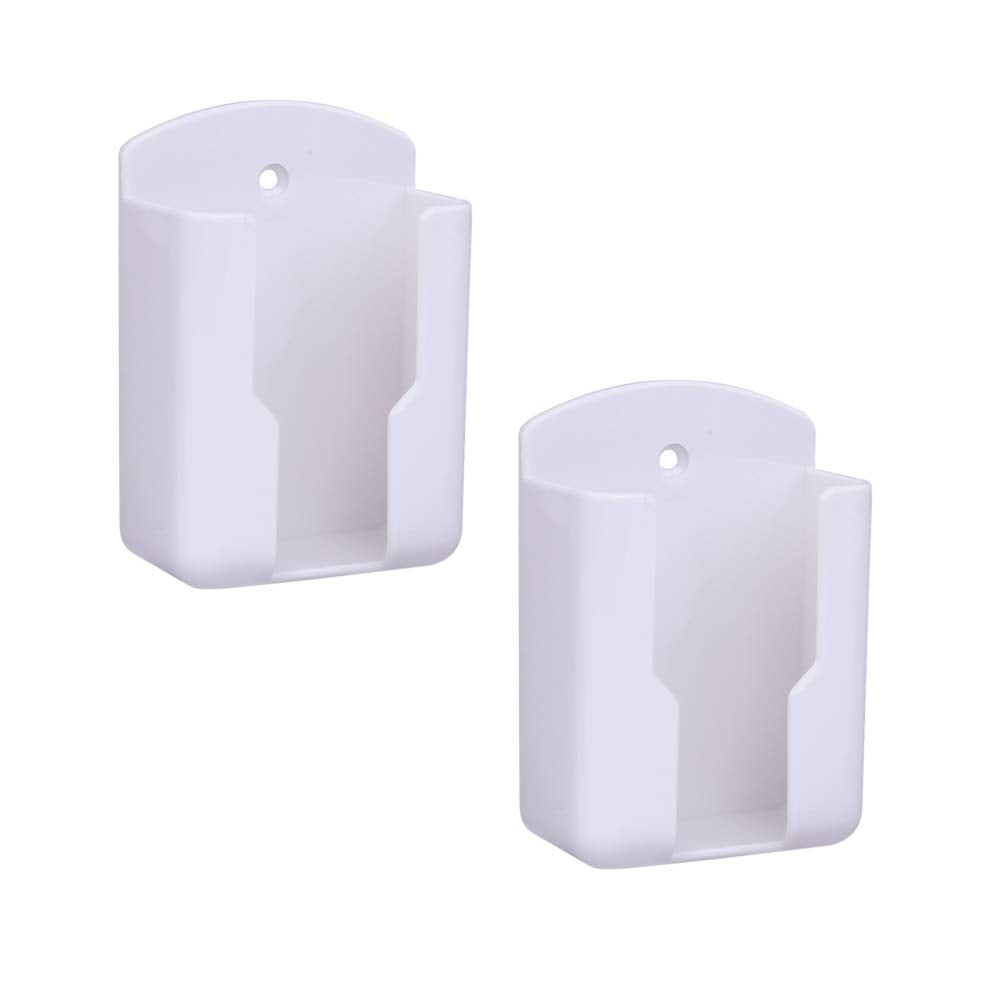 Xinally Pack Of 2 Fashion Remote Control Holders Self Adhesive Wall Mount Air Conditioner Media Storage Racks Organizers (White)