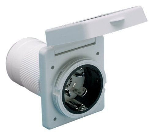 Cynder 50 Amp 125/250 Weatherproof Twist Easy Lock Inlet Fits Marinco, Parkpower & Hubbell Marine Rv Camper Connectors (50 Amp)