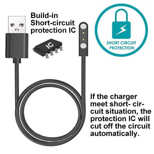 Smaate Smart Watch Cables Compatible With Cillso T80 1.95    Smartwatch, 2-Pack