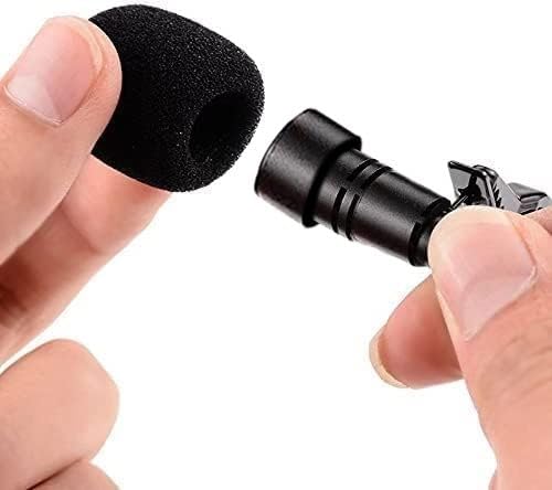 Huacam Lavalier Clip On Microphone, Portable Lav Mic For Android Smartphone Camera Podcast Laptop, Hands Free Recording Mic For