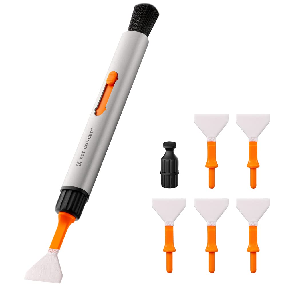 K&F Concept Lens Cleaning Pen For Full Frame Cmos & Ccd Sensors, Lens Cleaner Pen With 6* Full Frame Sensor Cleaning Rods For Ds