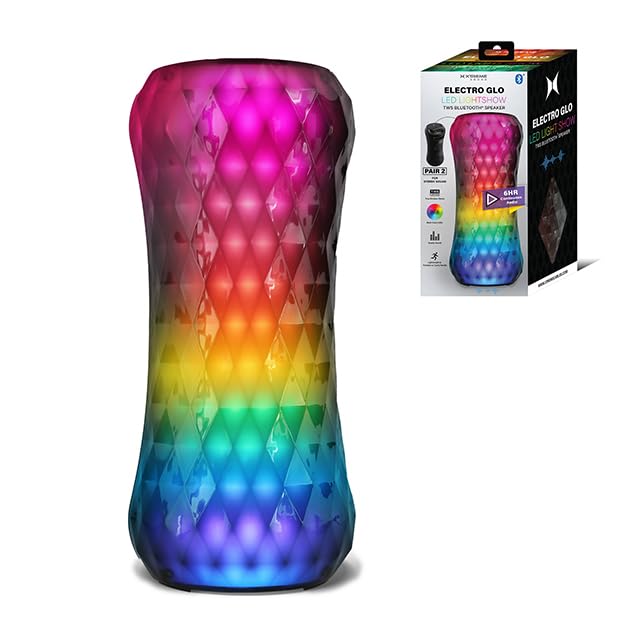 Xtreme Rechargeable Speakers with RGB LED Light Show, True Wireless Stereo, Pairable, USB & Memory Card Reading, Full Audio Cont