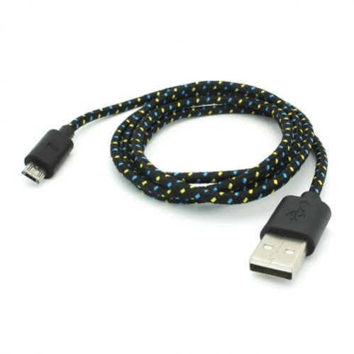 Braided Premium Black Micro Usb Cable Charging Power Cord Data Sync Wire For Straight Talk Lg Optimus Black   Lg Optimus Dynamic