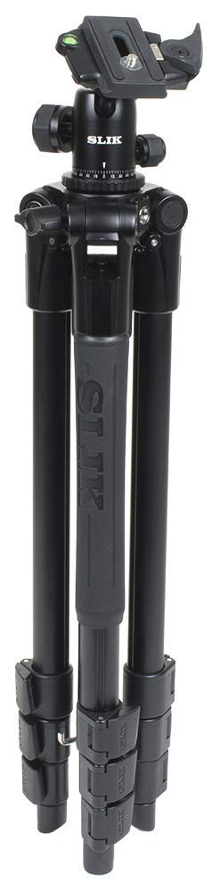 Slik Pro Al 324Bh4 W/Sbh 400 Ball Head For Mirrorless/Dslr Sony Nikon Canon Fuji Cameras And More   Black (613 360)