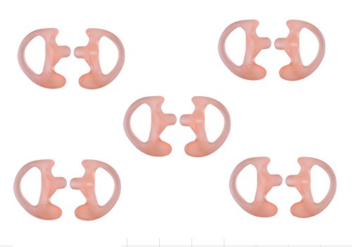 Keyblu Universal Replacement Soft Silicone Open Ear Insert Earmould For Two Way Radio Earmold Coil Tube Audio Kits Uv 5R Uv B6 Bf 888S Uv B5 (Carnation, 5 Pair Small)