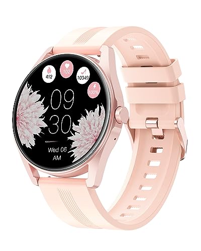 Huakua Smart Watches For Women Men (Answermake Calls) Compatible With Iphoneandroid Phones, Reloj Para Mujer Hombre Round Fitnes
