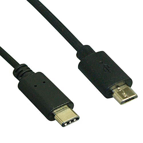 Cablewholesale 3 Feet Usb 2.0 Cable, Black, Type C Male/Micro B Male Plug, 480Mb C Male/Micro B Male Usb Cable, Usb Micro To Usb