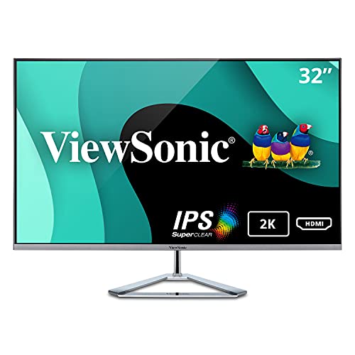 Viewsonic Vx3276 2K Mhd 32 Inch Widescreen Ips 1440P Monitor With Ultra Thin Bezels, Hdmi Displayport And Mini Displayport