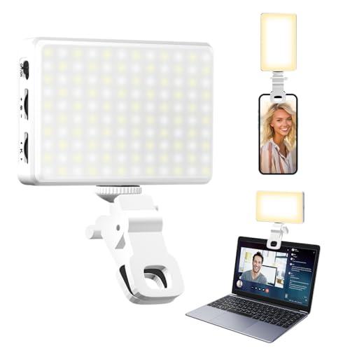 Meixitoy 120 Led Selfie Light, 5000Mah Rechargeable Clip Phone Light, Adjusted 3 Light Modes, Selfie For Iphone/Phone/Camera/Lap