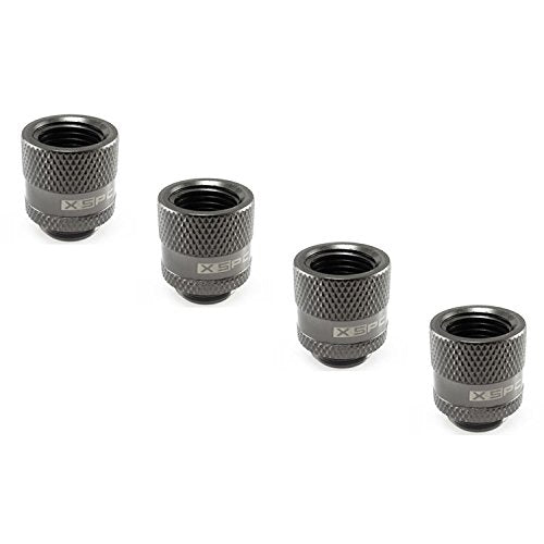 Xspc G1/4'' Male To Female Rotary Fitting, Black Chrome, 4 Pack