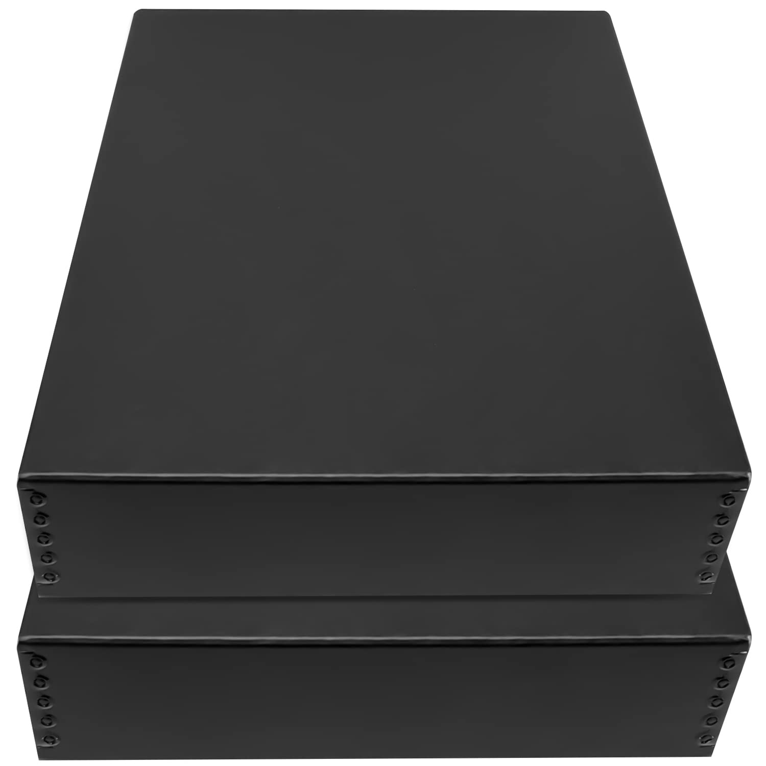 Lineco, 11X14 Black Museum Archival Storage Box, Drop Front Design, 11.75X15.25X3 In, Acid Free With Metal Edge, Preserves Picture Longevity, Organize Photos Documents, Crafts, Diy, 2 Pack