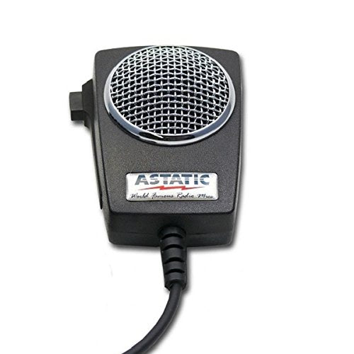 Astatic 302 10005 D104M6B Amplified Ceramic Power 4 Pin Cb Microphone, Black