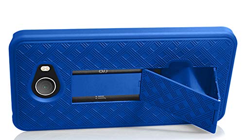 Nakedcellphone Case For Jitterbug Smart2, [Cobalt Blue] Slim Ribbed Rubberized Hard Shell Cover [With Kickstand] For Greatcall J