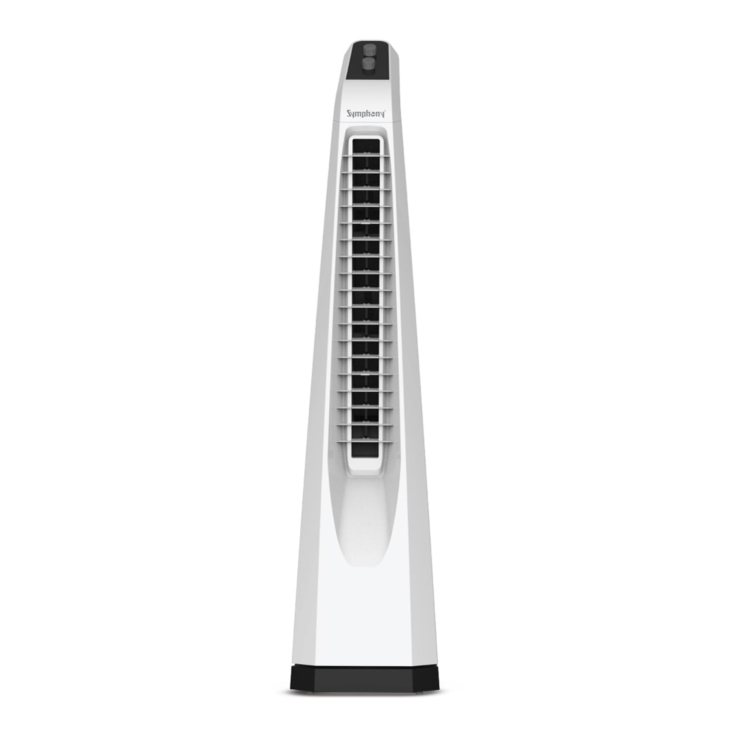 Symphony Surround Sr. Bladeless Tower Fan For Room | 90 Degree Swivel Action, Knob Control Panel | Low Power Consumption | Remov