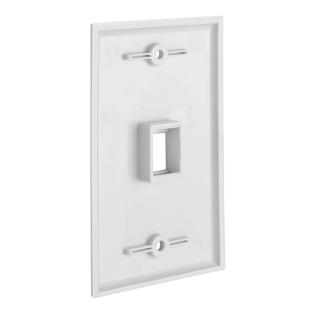 Cmple - 1 Port Keystone Wall Plate 1 Gang Wall Plate With Standard Size Ethernet Wall Plate Keystone Wall Plate Compatible With
