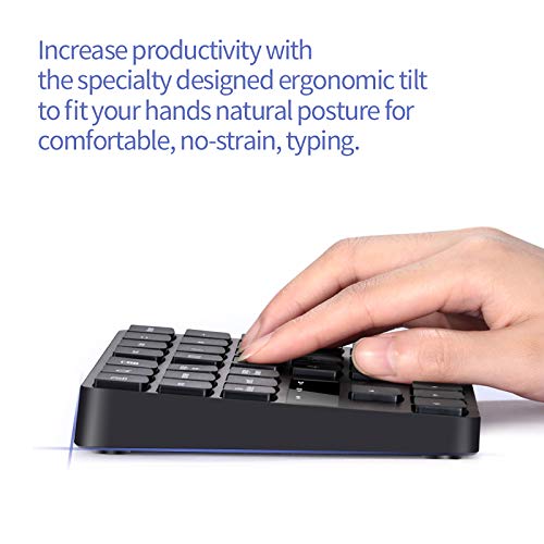 Attoe Numeric Keypad, 35 Keys Portable Usb Wireless Numeric Keypad Rechargeable Ultra Silent External Numeric Pad For Macbook An