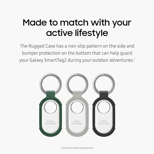 Samsung Galaxy Smarttag2 Rugged Case, Gps Tracker Holder, Tracking Device Protective Cover With Key Ring, Non Slip Pattern On Si