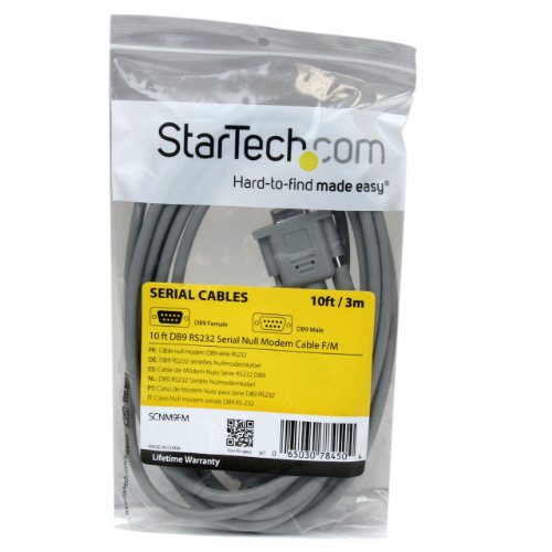 Startech.Com 10 Ft Db9 Rs232 Serial Null Modem Cable F/M   Null Modem Cable   Db 9 (M) To Db 9 (F)   10 Ft   Scnm9Fm Gray