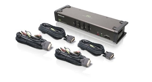 Iogear 4 Port Dvi Kvmp Switch With Full Set Of Cables (Gcs1104 Taa Compliant)