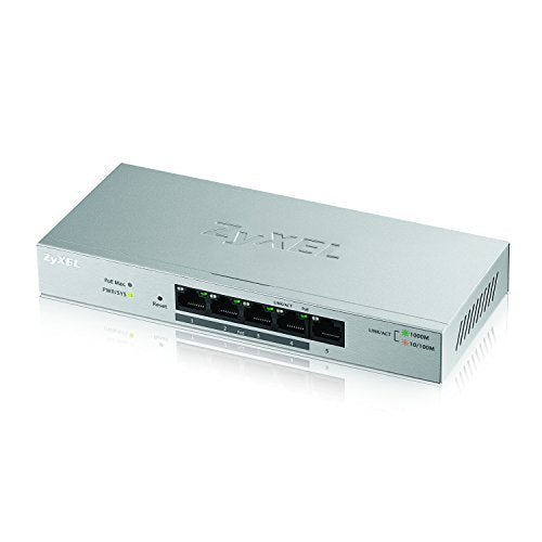 Zyxel 5 Port Gigabit Ethernet Web Managed Poe Switch With 60 Watt Budget [Gs1200 5Hp]
