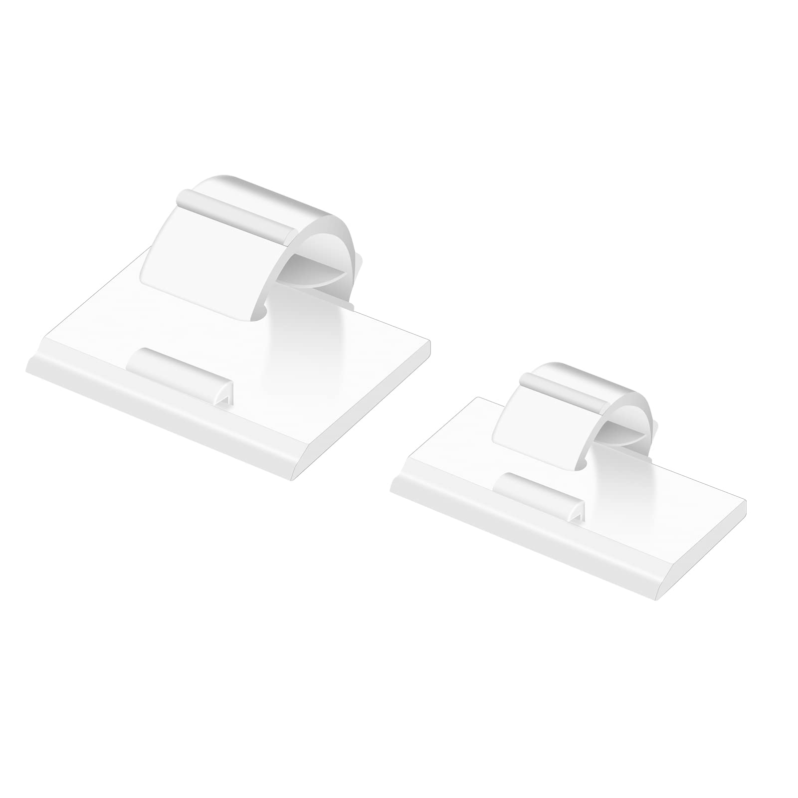 100Pcs Cable Clips White, Aiboo Upgraded Wire Clips Adhesive With 50Pcs Small Size & 50Pcs Large Size Cable Straps, Mini Cable W
