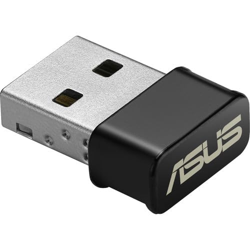 Asus Usb Ac53 Ac1200 Nano Usb Dual Band Wireless Adapter, Mu Mimo, Compatible For Windows Xp/Vista/7/8/1/10, Black