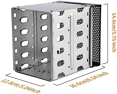 Stainless Steel Hard Drive Cage, 5.25'' To 5X3.5 Rack Sas For Computer, Hard Driver Tray With Fan Space, Hard Drive Cage Adapter