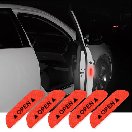 Goelite Car Door Reflective Open Warning For Safety Sticker,Plastic,SelfAdhesive (Red)
