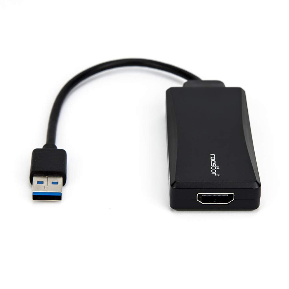 Rocstor 6in Slim USB 3.0 to HDMI M/f Adapter Supports 1920x1200 Black Y10A177-B1
