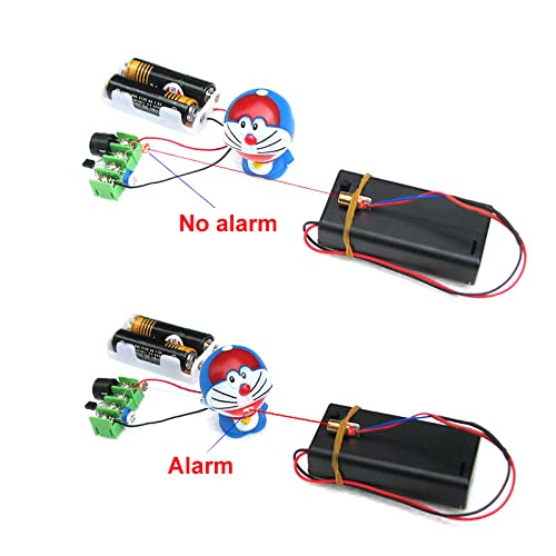 Acxico 1Set Sound/Light Alarm Motion Senser Security Infrared Laser Alarm Switch Diy Kits Black
