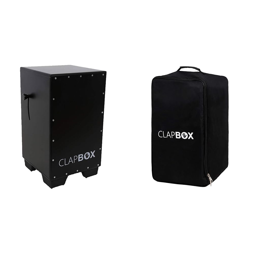 Clapbox Adjustable Snare Cajon CB50 Oak Wood, (H:50 W:30 L:30)  3 Internal Snares & Clapbox Cajon Bag with Carry Handle, Shoul