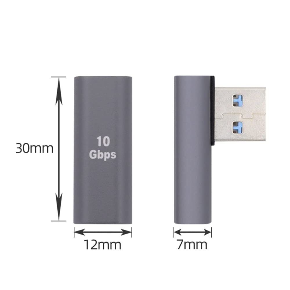 Nfhk Usb C Type C Female Low Profile 90 Degree Left Angled To Usb 3.0 A Male Data Adapter For Laptop Desktop