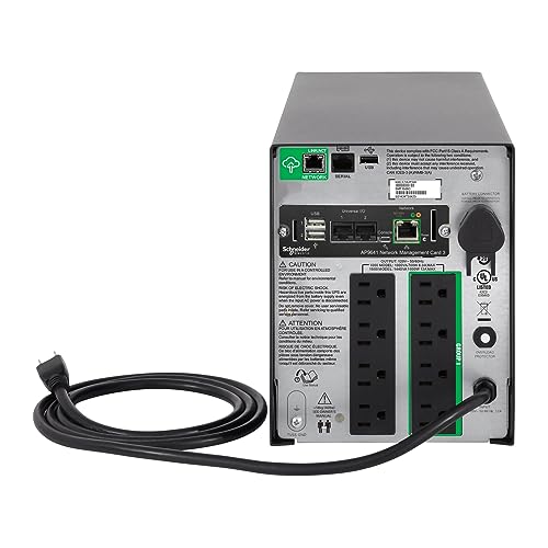 Apc 1500Va Smart Ups With Smartconnect And Network Card, Smt1500Cnc, Sinewave Ups Battery Backup, 120V, Line Interactive Uninter