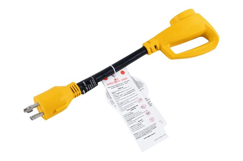 Camco 55382 12 30Amp Locking 4-Prong Male / 30Amp Standard Female Powergrip Generator Adapter