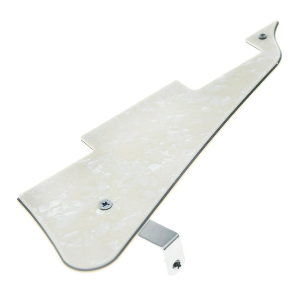 KAISH Aged Pearl LP Guitar Pickguard with Chrome Stainless Steel Bracket and Steel Mounting Screws for USA Les Paul