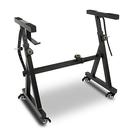 Plixio Piano Keyboard Stand W/Wheels   Z Style Adjustable & Portable Professional Heavy Duty Digital Piano Stand (Fits 54 88 Key