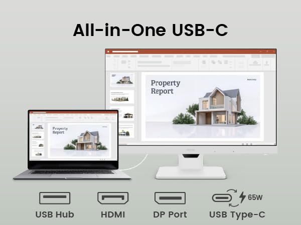 Benq Gw2786Tc Office Usb Hub Monitor 27'' 1080P | Coding Mode | Ips | Eye Care Tech | Adaptive Brightness | Height Adjustable |