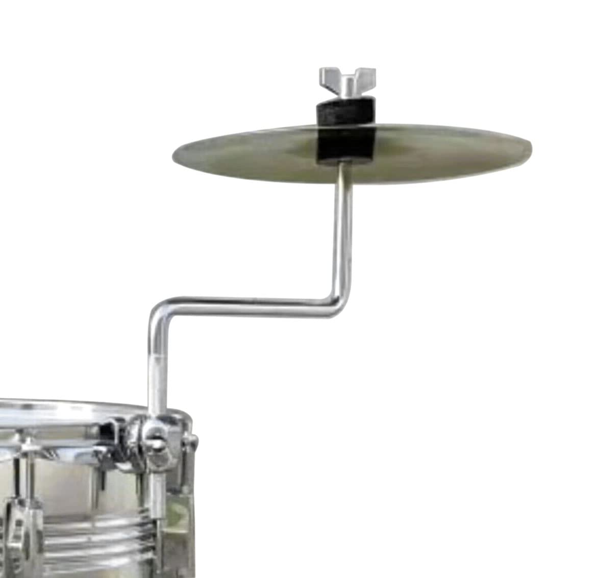 Tuoren Bass Drum Hoop Mounting Bracket Tom Hoop Clamp For Cowbell, Jam Block, Tambourine, Splash Cymbal Silver