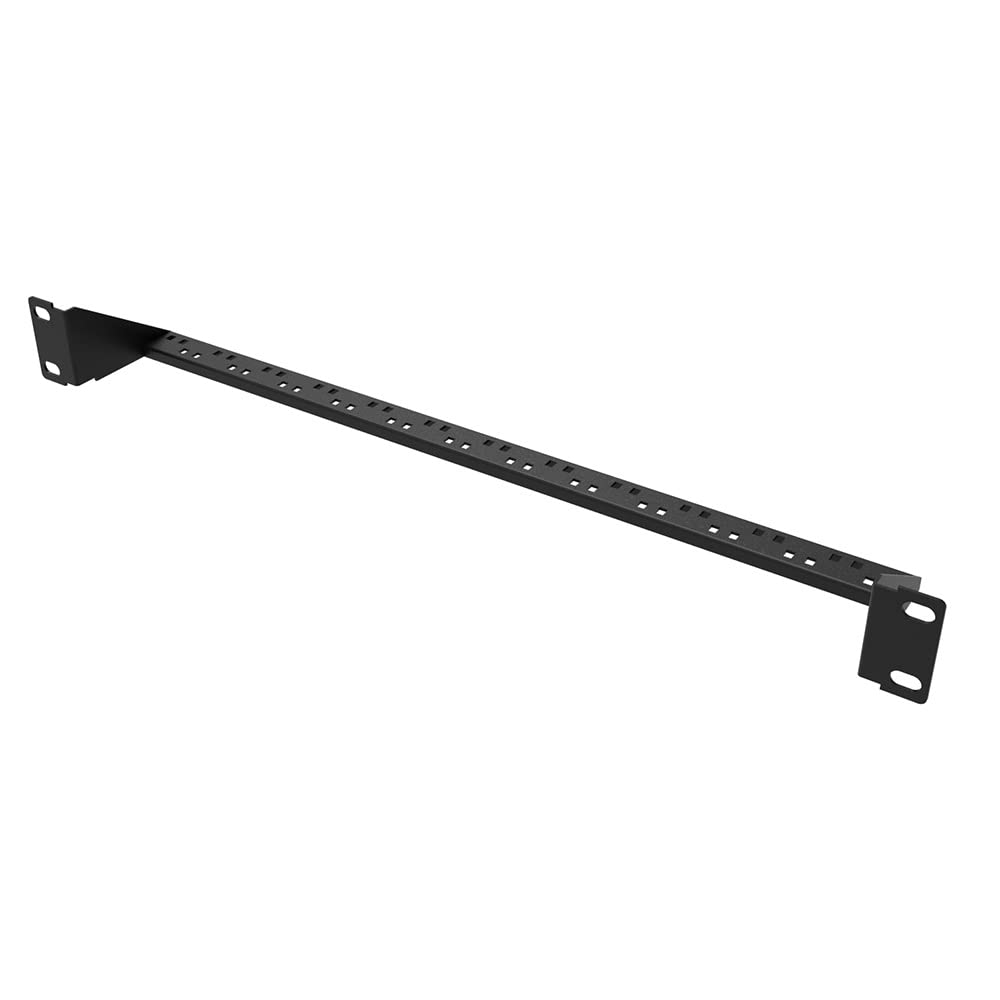 Beszin 1U 19 Inch Support Bar Black, For Cable Management, Patch Panel