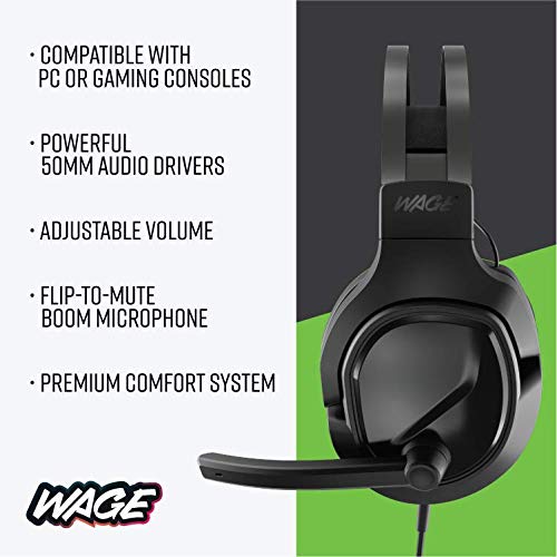 Wage Pro Universal Gaming Headset   Black/Green (Wmagy N080)