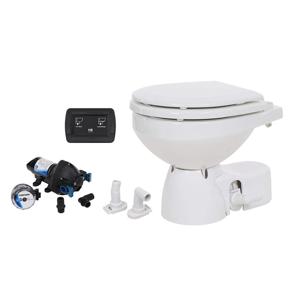 Jabsco Quiet Flush E2 Raw Water Toilet Compact Bowl - 12V - Soft Close Lid,WBHDWB0D3VQF2CX