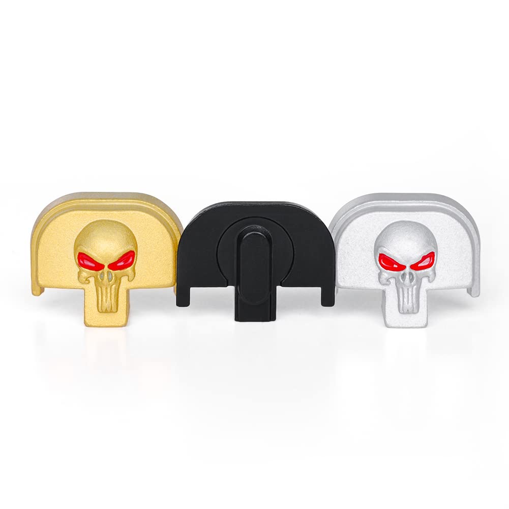 3D Aluminum Rear Cover Slide Back Plate For 9Mm .40 Smith And Wesson Sd9 Sd9Ve Sd40 Sd40Ve 9Mm/.40 Accessories, Skull