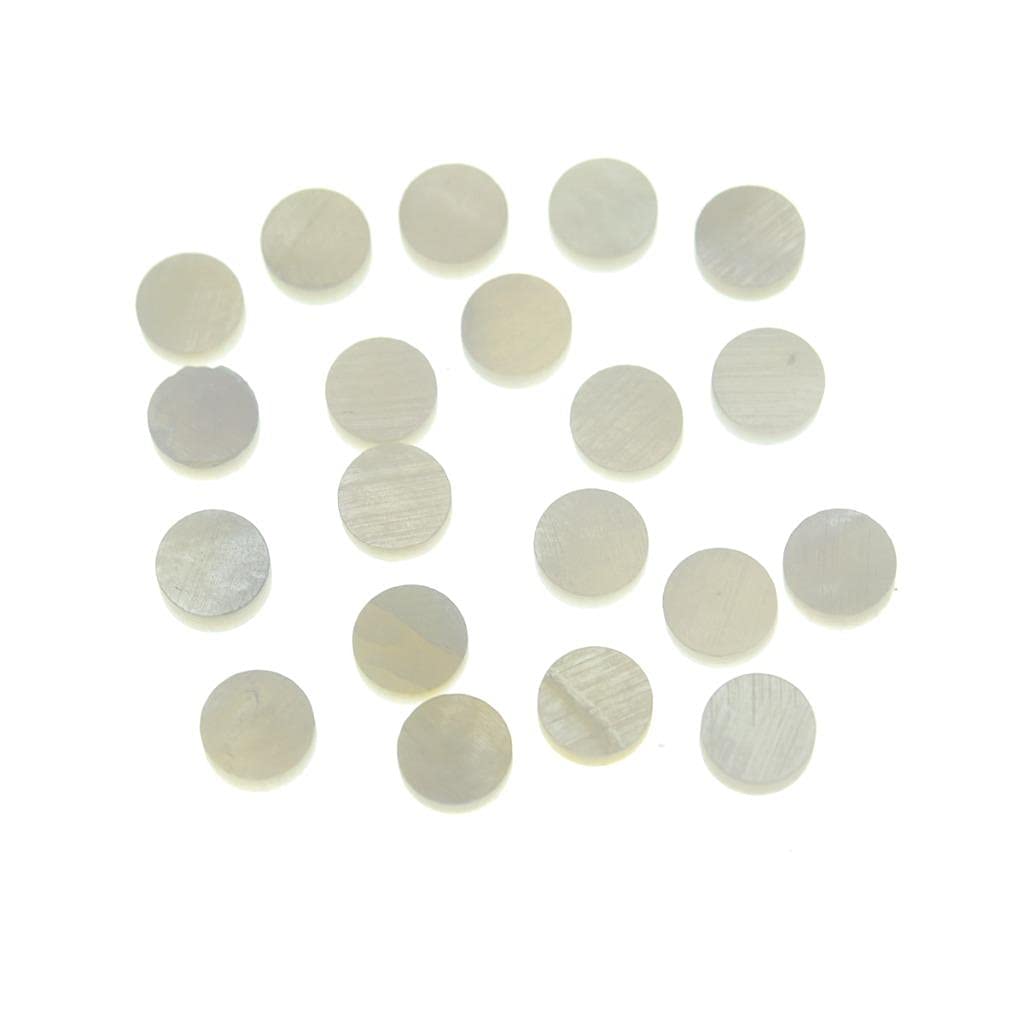 Dopro 20Pcs 6X2Mm Natural White Mother Of Pearl Shell Inlay Fingerboard Fretboard Dots For Guitar Bass Ukulele Banjo