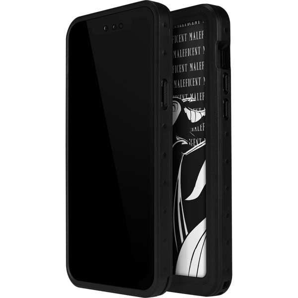 Skinit Waterproof Phone Case For Iphone 13 Mini   Officially Licensed Disney Maleficent Black And White Design