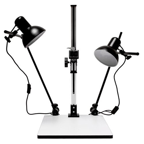 Albinar High Load 28 Inch Copy Macro Stand With 15.75 Inch X 19 Inch Base, Quick Release Mount And Lights