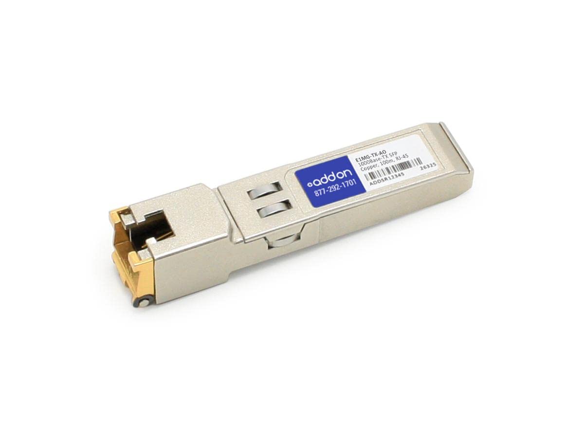 Addon Brocade E1Mg Tx Compatible Taa Compliant 1000Base Tx Sfp Transceiver (Copper, 100M, Rj 45)